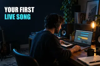 Editorial cover for Make Your First Song in Ableton Live: A Small, Finishable Workflow, created with GPT Image 2.5 Sunburst