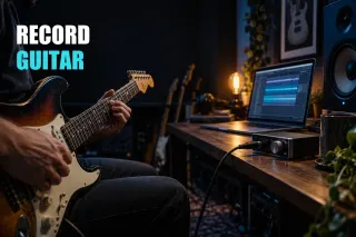 Music studio with equipment for working in Ableton Live