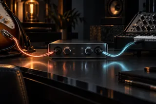 Generic audio interface receiving guitar and synthesizer signal paths for instrument and line input modes