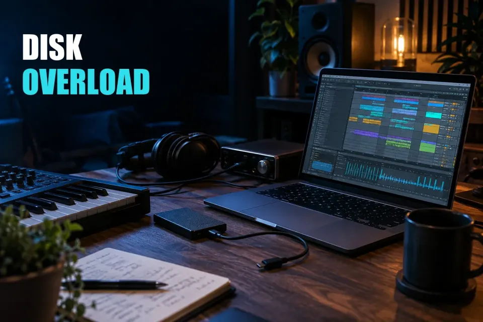 Music studio and equipment related to the article