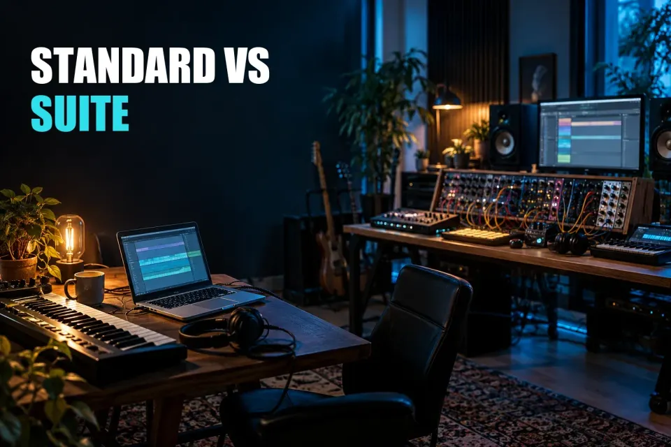 Editorial cover for Ableton Live Standard vs Suite: Pay for the Tools You Will Use, created with GPT Image 2.5 Sunburst