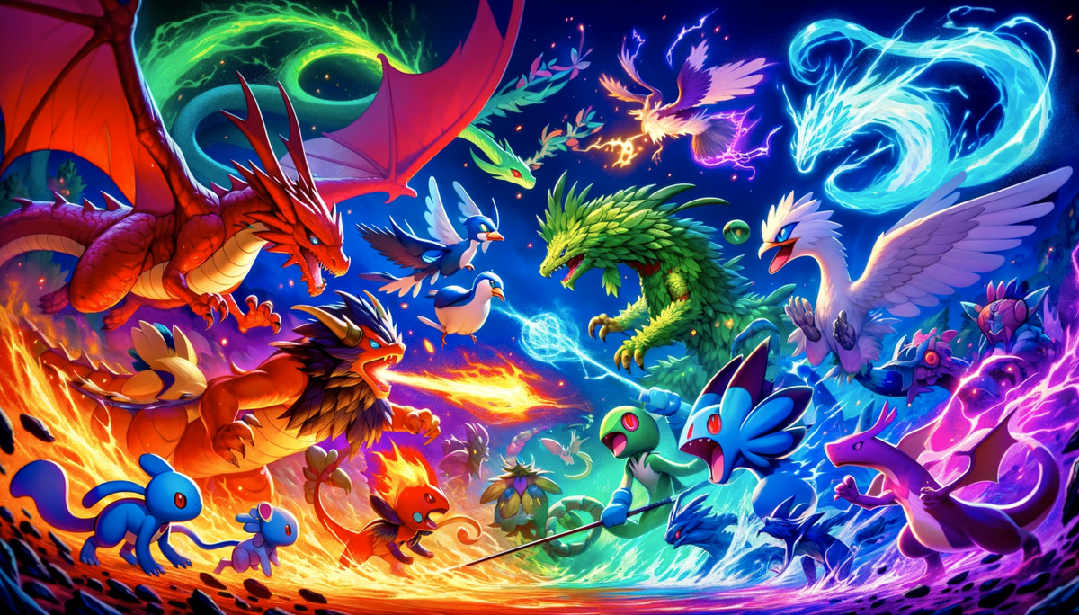 Pokémon Typen mit Stärken und Schwächen