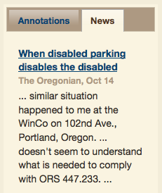 Disabled parking article