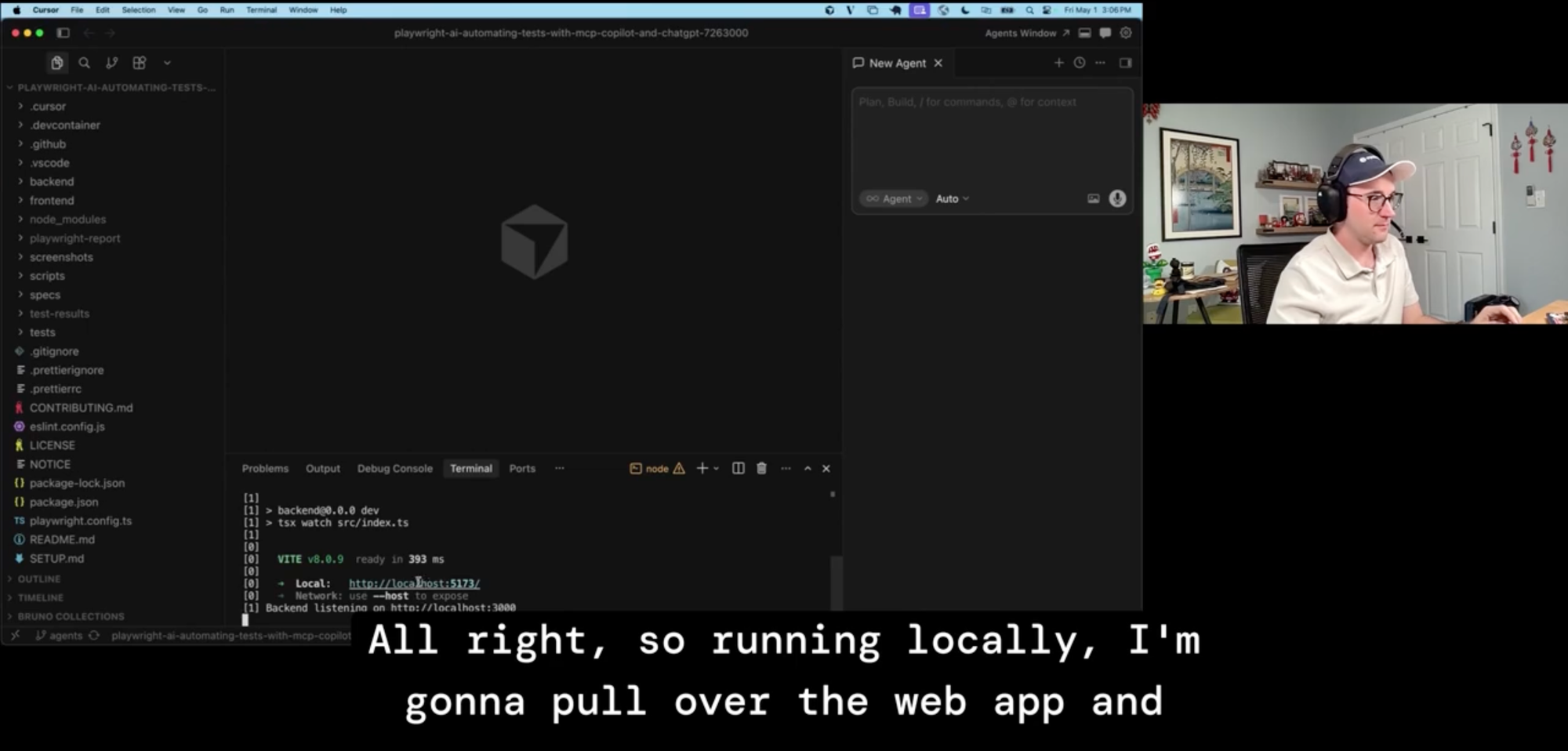 Presentation screenshot showing Andrew Knight, Sr. Director of Product and Engineering at Cycle Labs, presenting on applying BDD to AI-assisted development and agentic code generation.