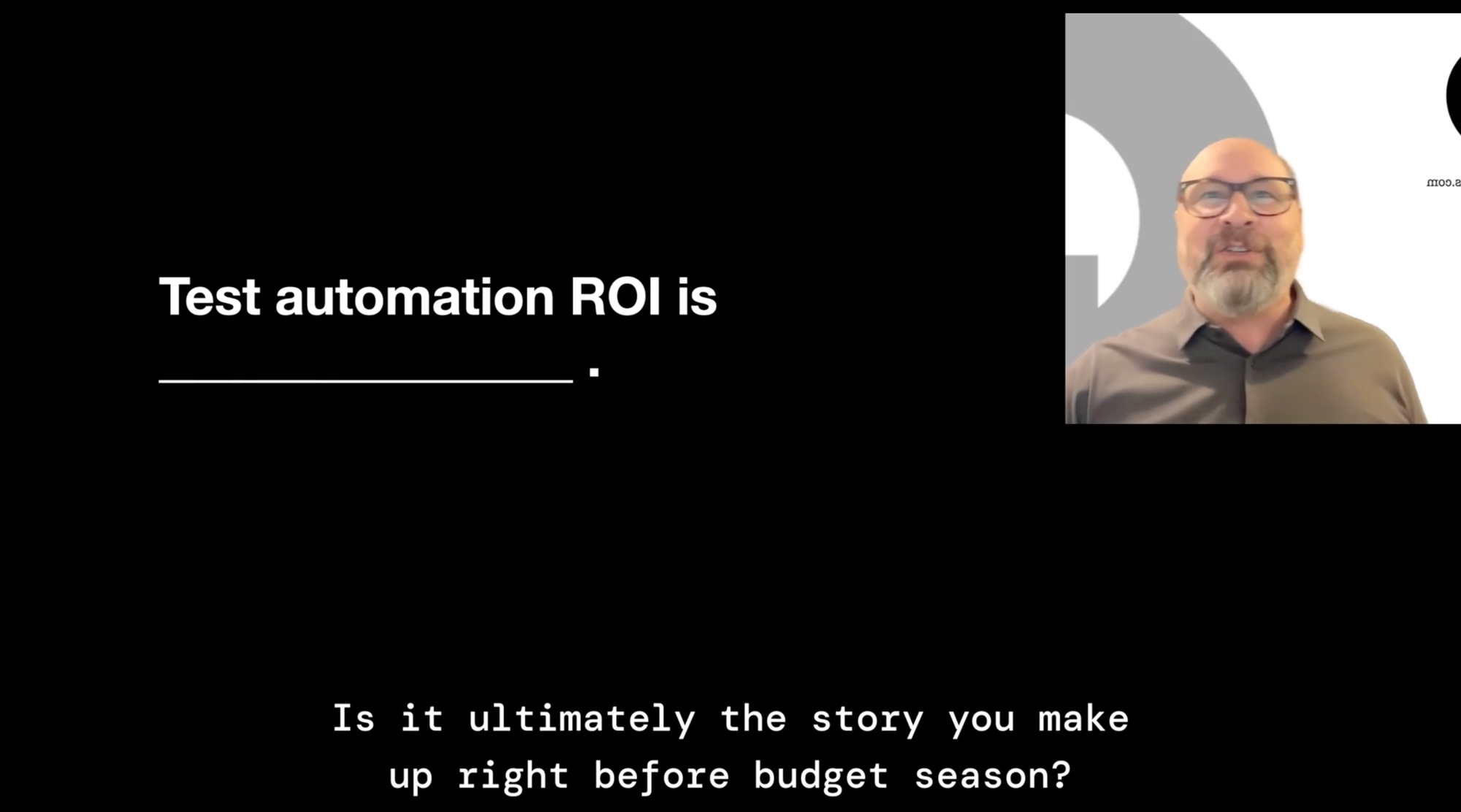 Presentation screenshot showing Keith Klain, Director of Quality Engineering at KPMG, presenting on the impact of AI on traditional test engineering.