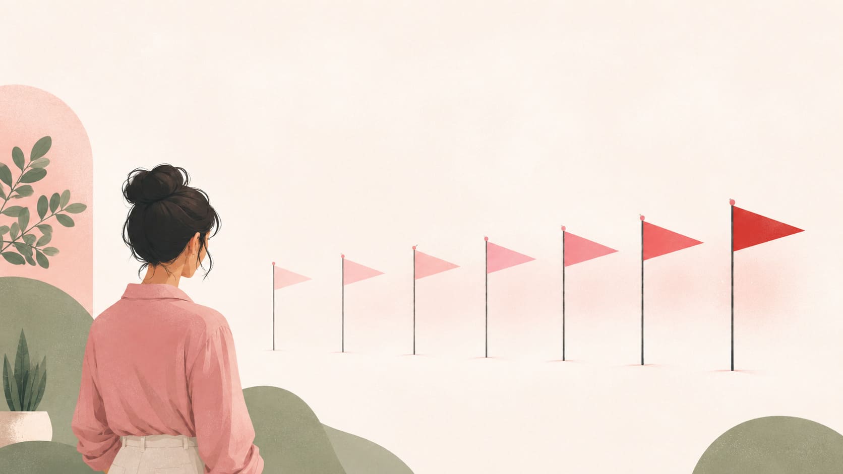 Pink flags gradually becoming red flags in dating