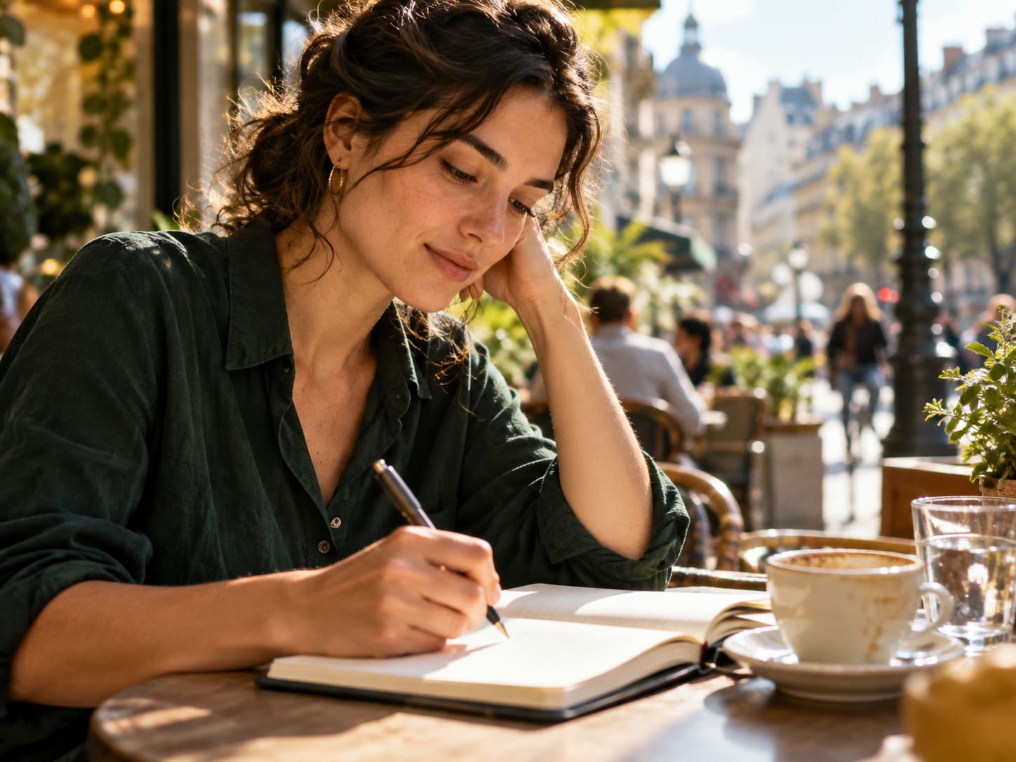 Woman writing in a notebook as she reflects on her relationship