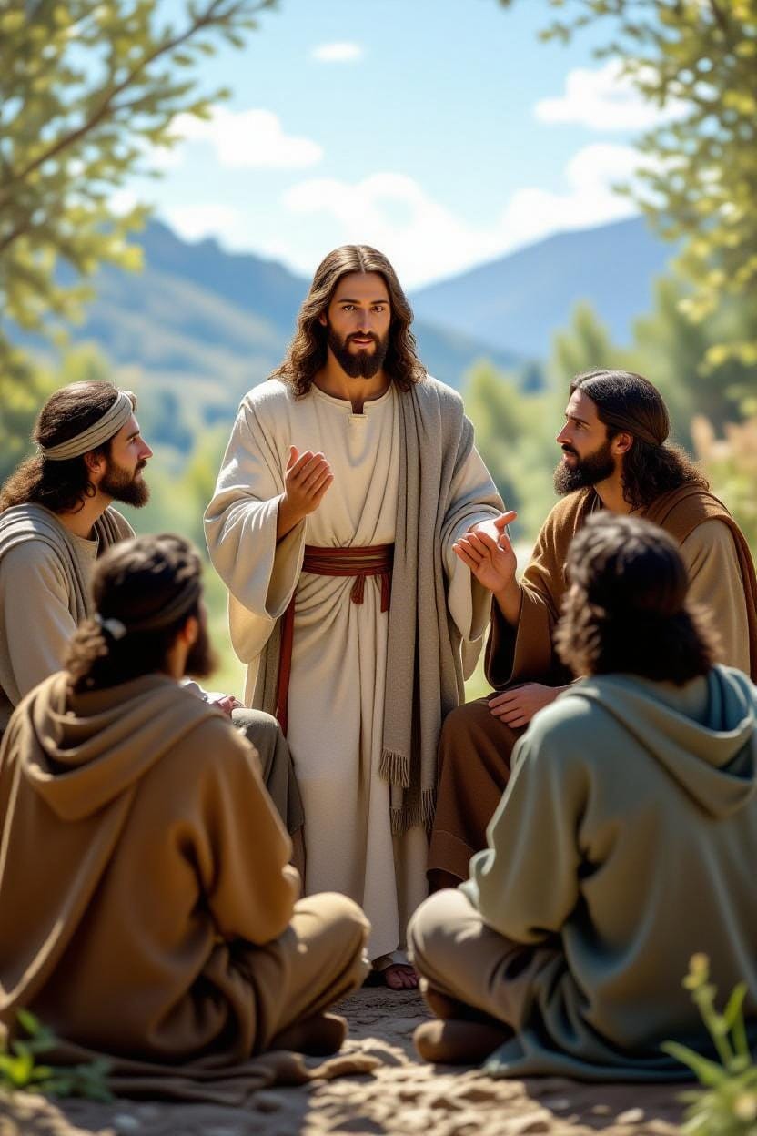 Jesus teaches the Apostles