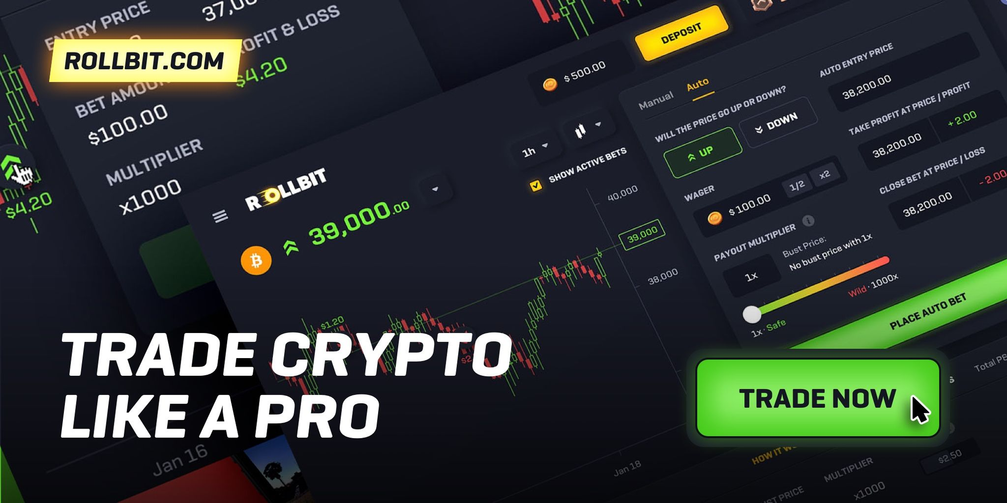 Trading Cryptocurrencies on Rollbit