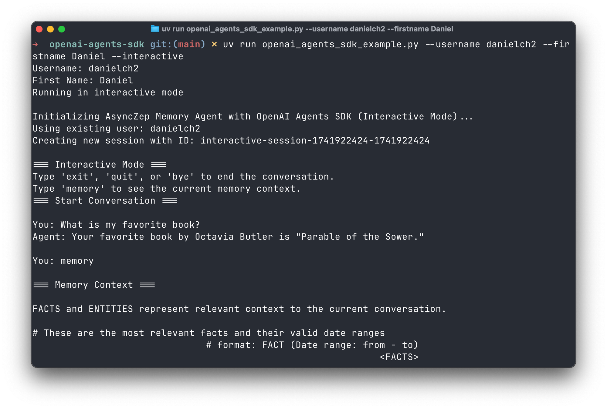 Building a Memory Agent with the OpenAI Agents SDK and Zep
