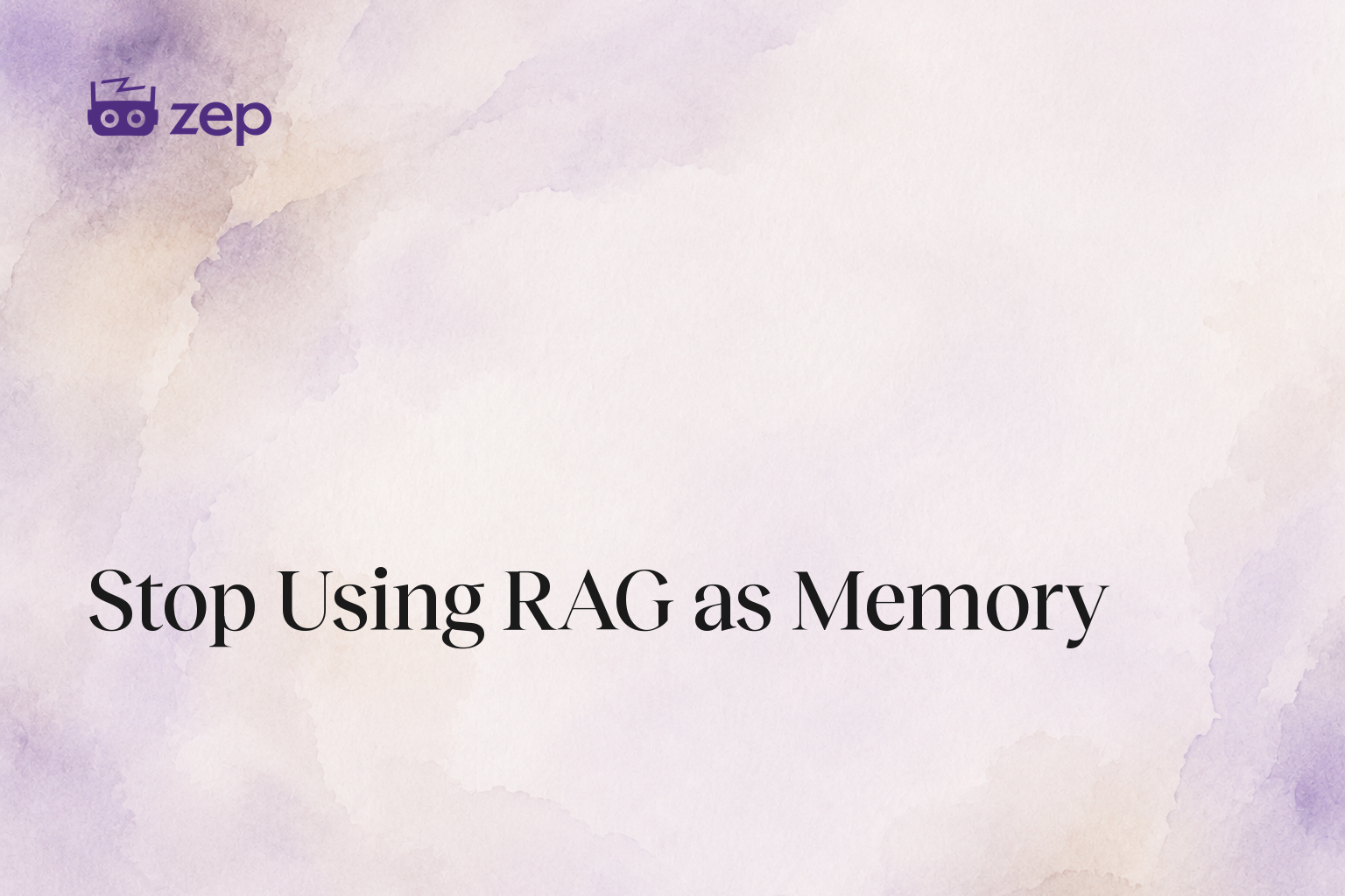 Stop Using RAG for Agent Memory
