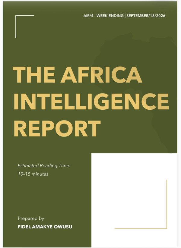 Africa Africa Intelligence Report-Week Ending 18 September 2026