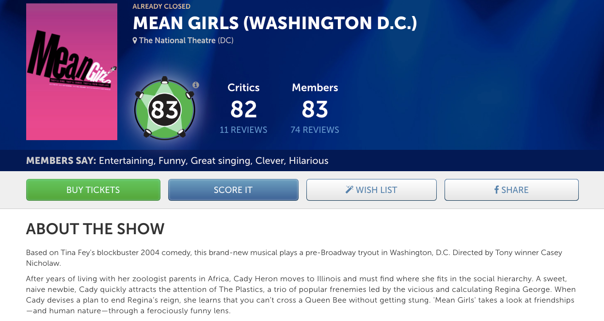 Show-Score to update reviews on site, give data to producers