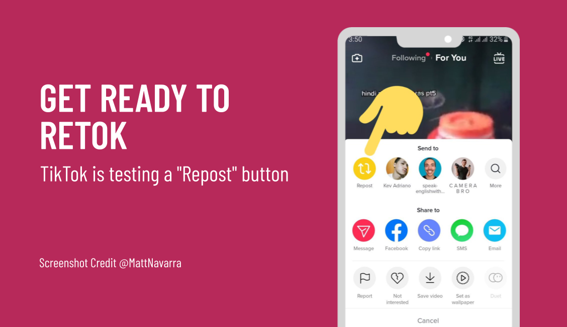 RETWEET, REGRAM, REVINE, RETOK?