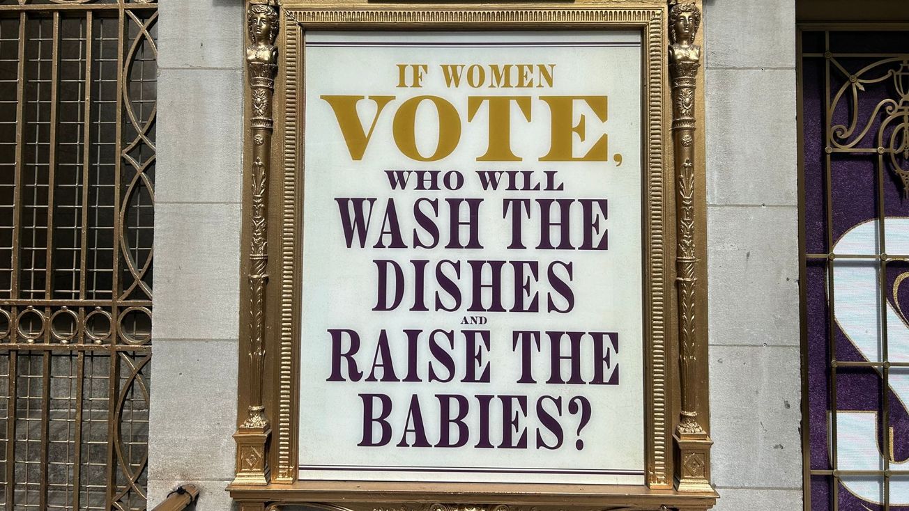 Using anti-suffrage propaganda to promote the musical ‘Suffs’