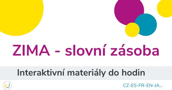 Zimní slovní zásoba  - aktivita do lekcí jazyků s bonusem k vytištění