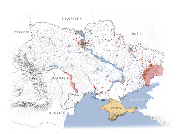 MAPAS | Los mapas de las batallas, explosiones, protestas tras un mes de invasión de Ucrania por Rusia