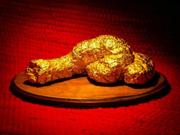 Gold-encrusted feces of artist Terence Koh
