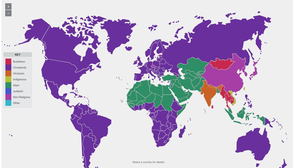 Map of World Religions