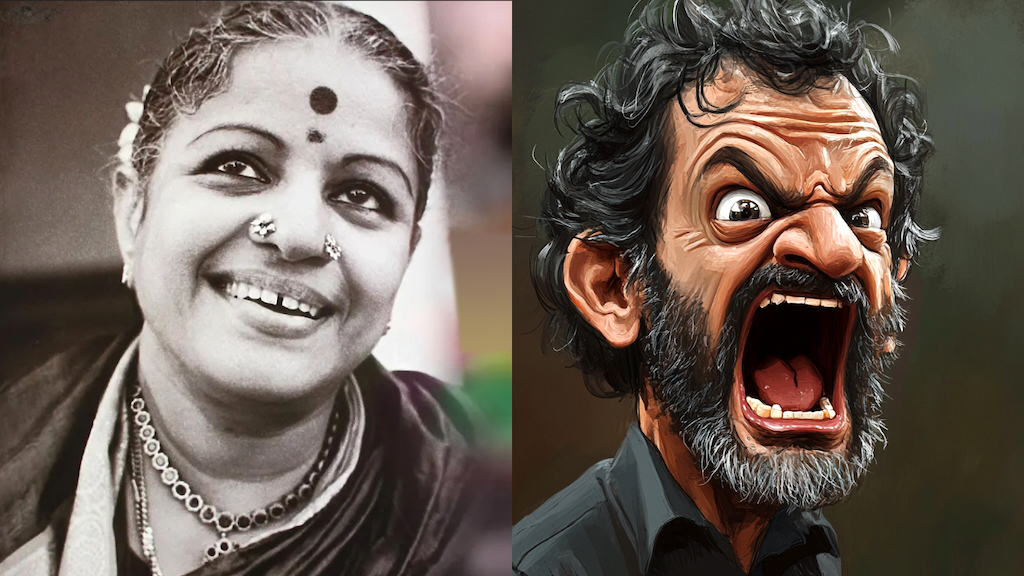 Illustration of M.S. Subbulakshmi and T.M. Krishna