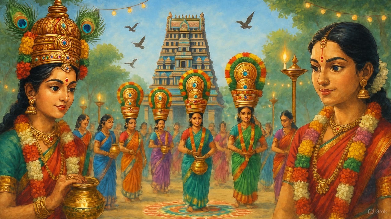 Illustration of the Kavadi Yatra