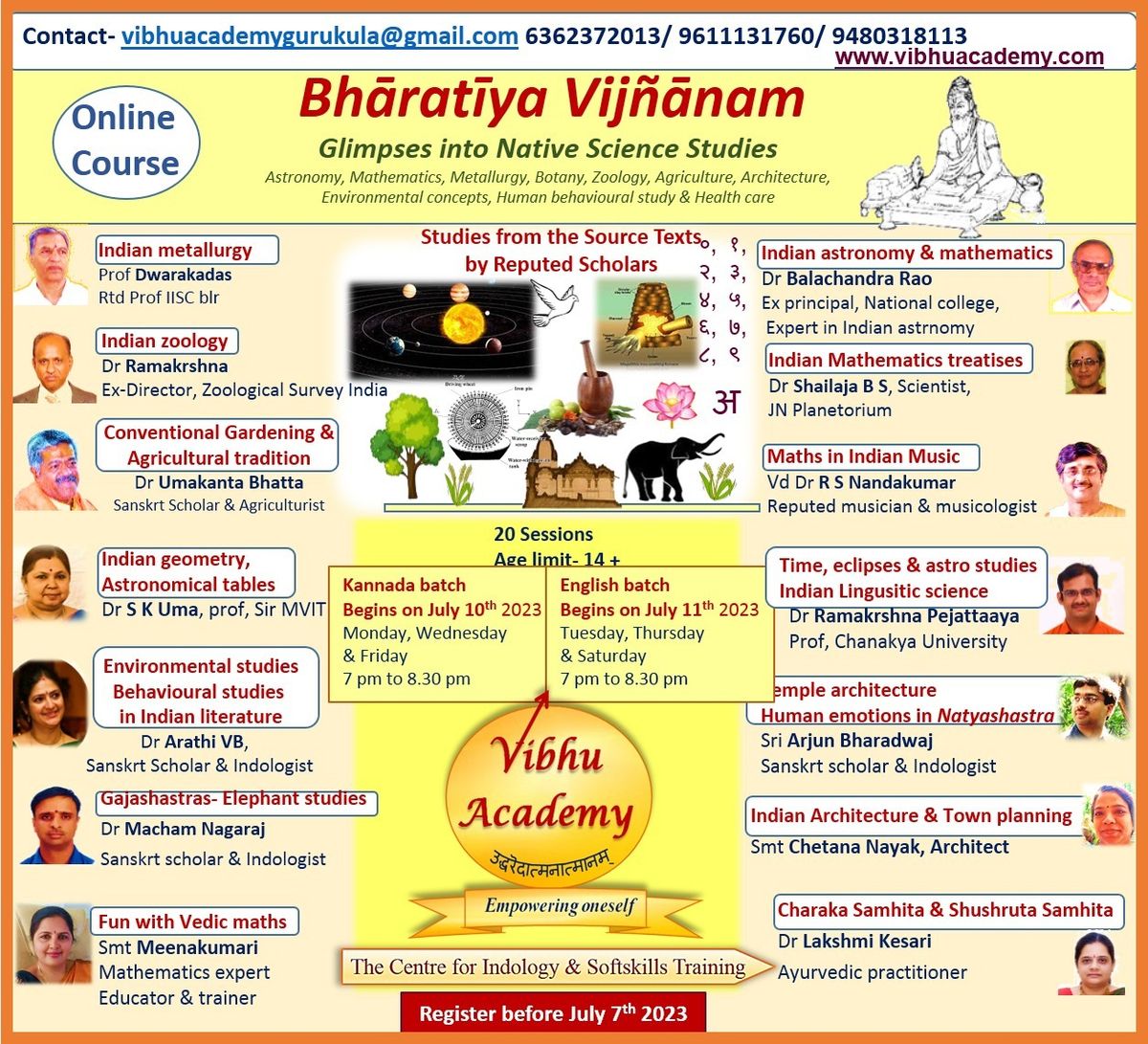 [COURSE ANNOUNCEMENT] STUDIES IN NATIVE INDIAN SCIENCES