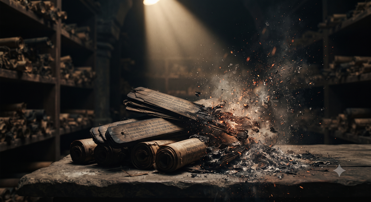 Illustration of Destroyed History Manuscripts