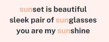 Multiple text strings