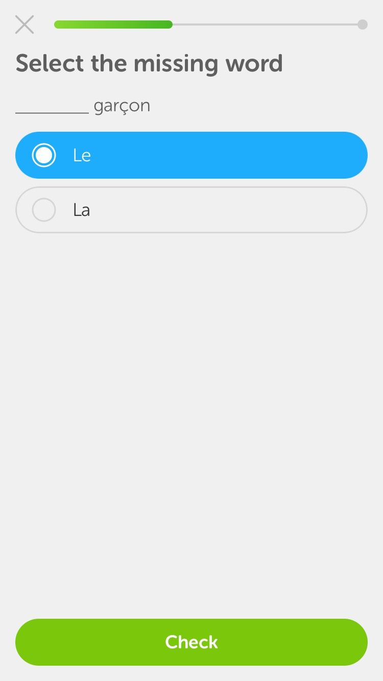 Missing word exercise