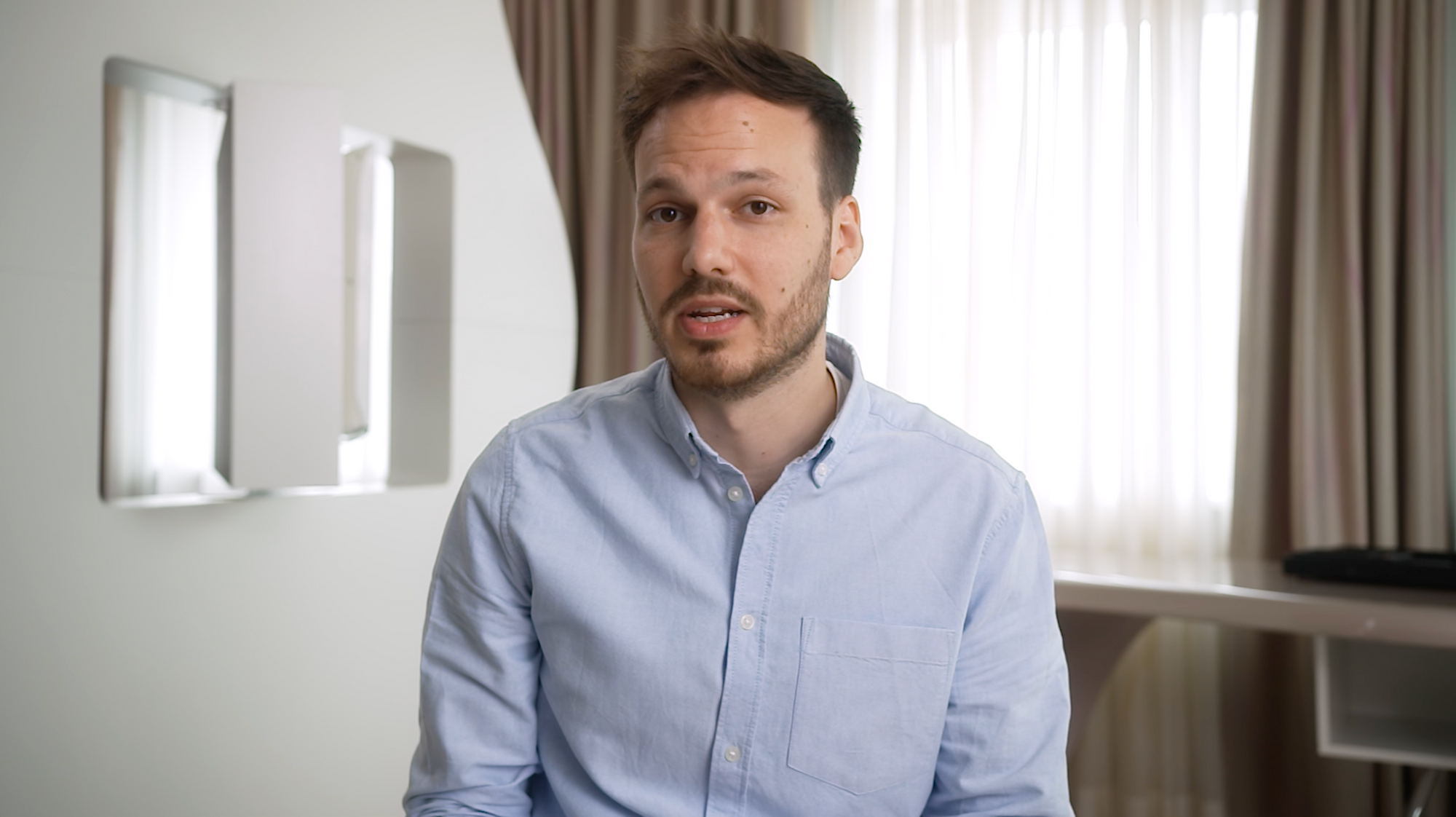 photograph of Chris giving his presentation