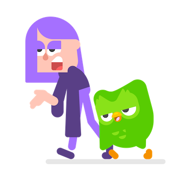 Lily y Duo hablan mientras caminan. Se ven cansados.