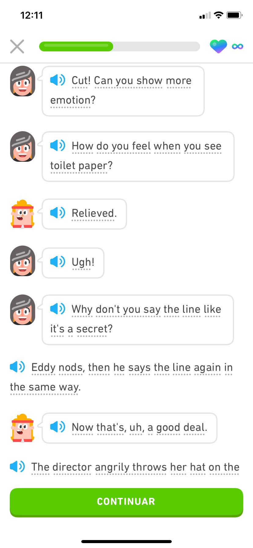 Screenshot of a Story that is a dialogue between Eddy and a woman.