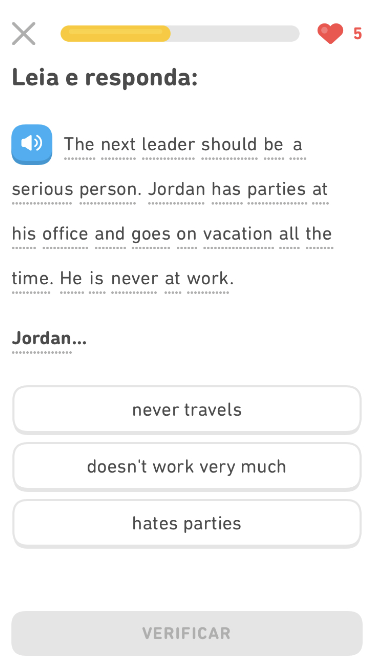 reading comprehension exercise
