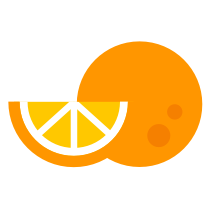 Illustration of an ornage and an orange slice