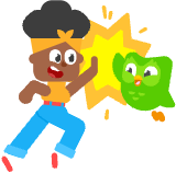 Bea and Duo high fiving