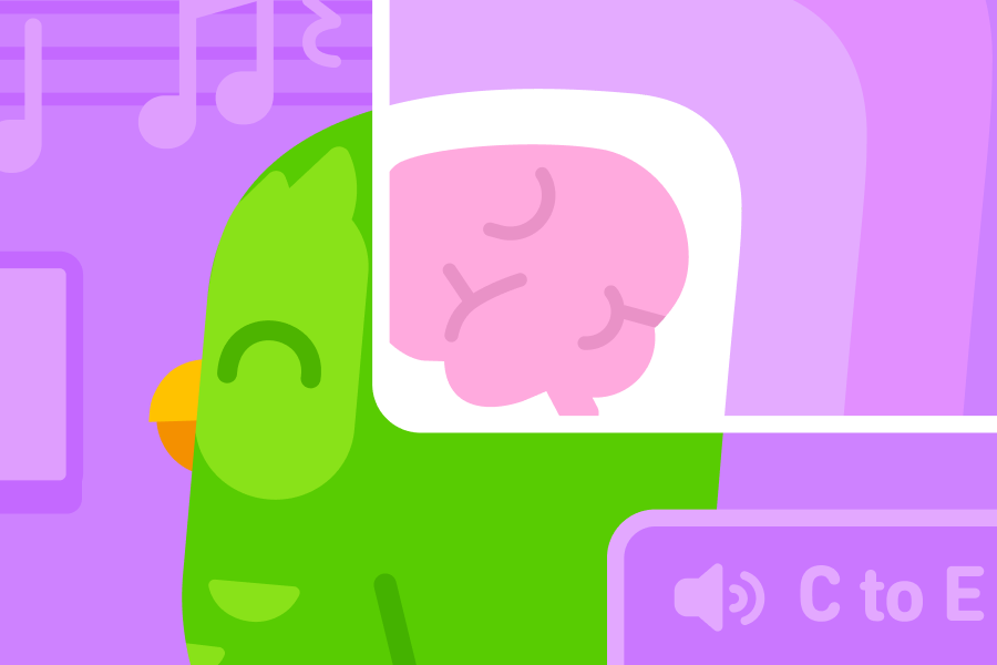 Illustration de Duo qui sourit pendant qu'il passe un scanner pour voir son cerveau