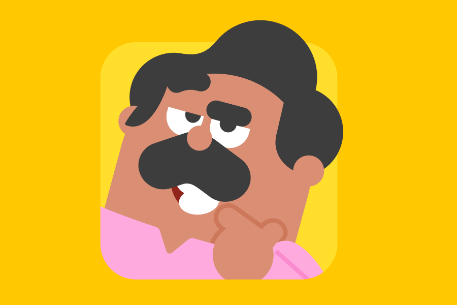 Illustration of Oscar looking up in thought