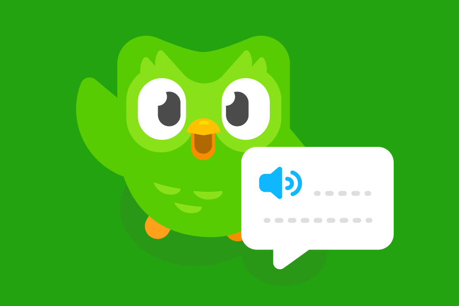 Illustration of Duo the owl looking up and waving, next to a speech bubble