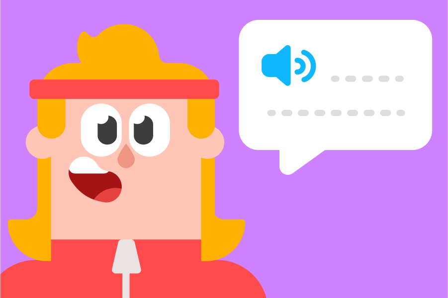 Illustration of Eddy smiling next to a speech bubble