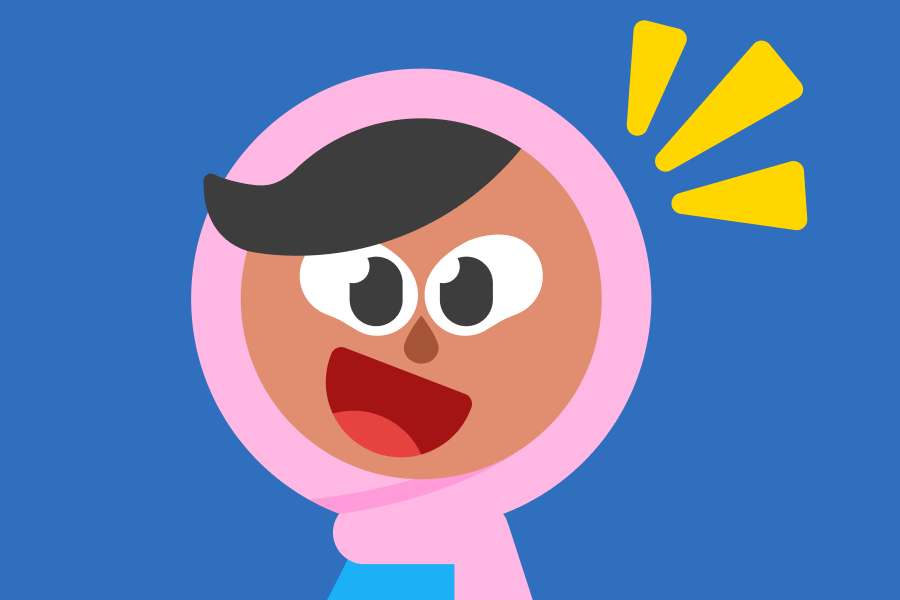 Illustration of Zari smiling while having an ah-ha moment