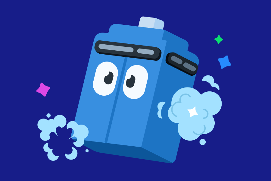 Illustration of a blue, Duolingo-esque tardis from Doctor Who