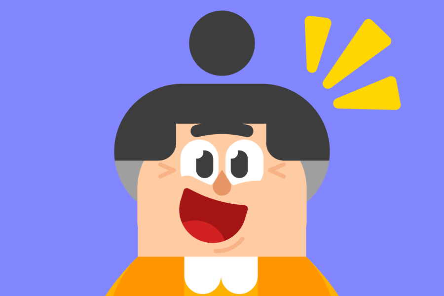 Illustration of Lucy looking excited