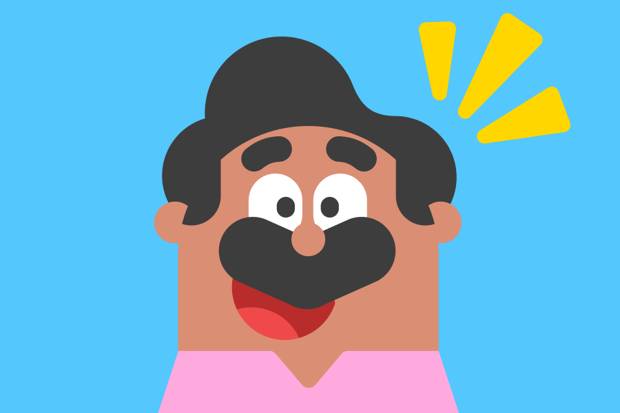 Ilustração do Óscar com cara de animado porque entendeu alguma coisa.