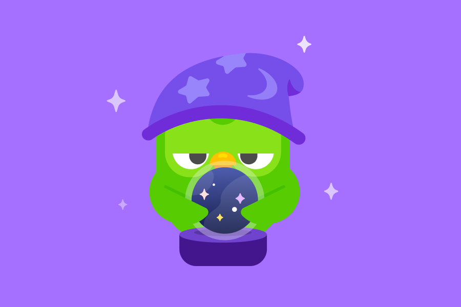 Illustration of Duo dressed as a sorcerer holding a crystal ball