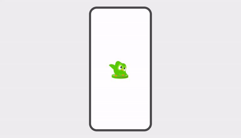 Gif of the Duolingo Score, starting with Duo the owl jumping from circle to circle in the learning path and landing above the French flag and the number 6, which changes to the number 7. When the number changes, text reads "You increased your French score!"