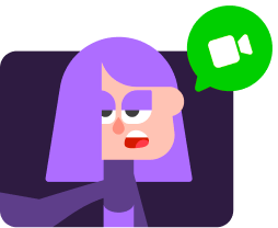 ビデオ通話中のリリーのイラスト