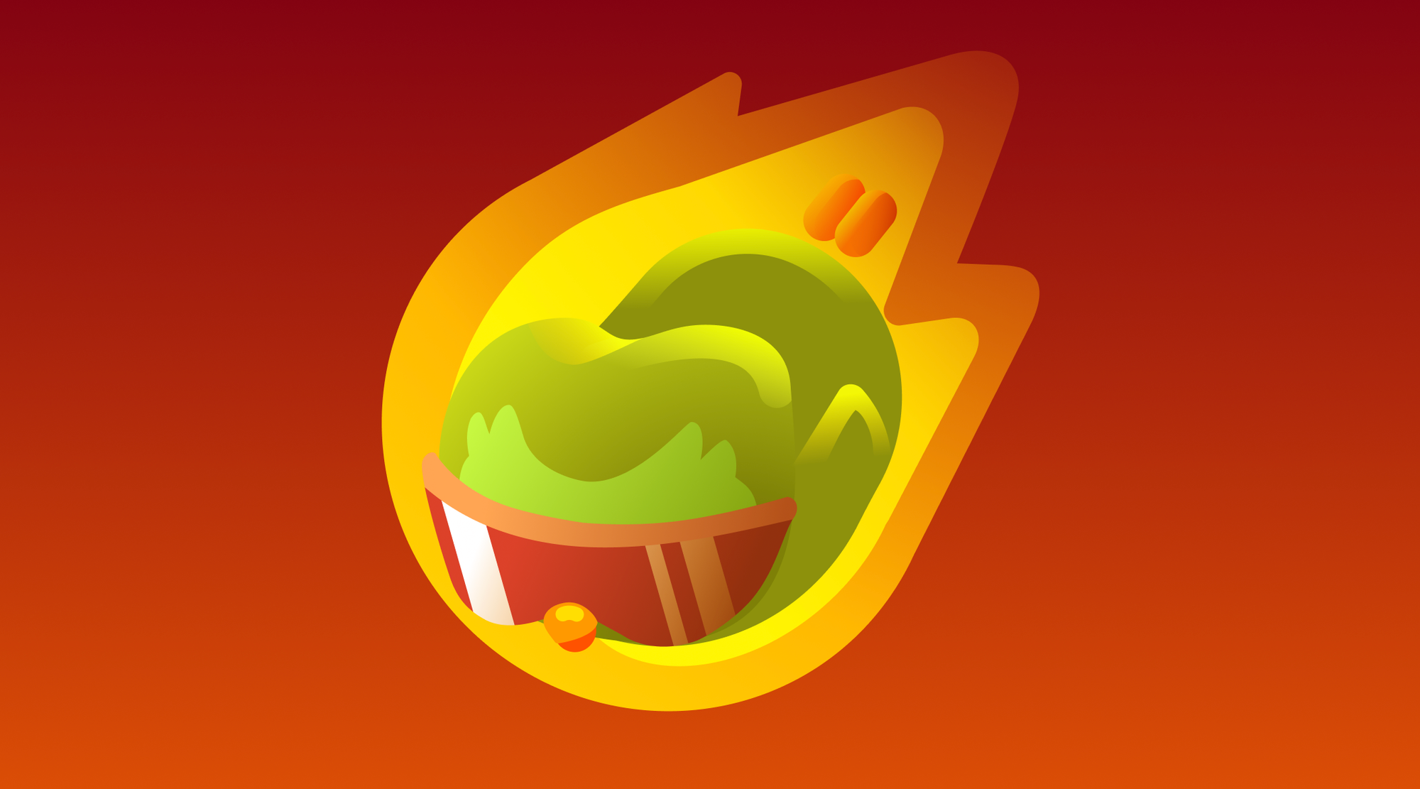 Duo engulfed in flames shooting down like a comet. 