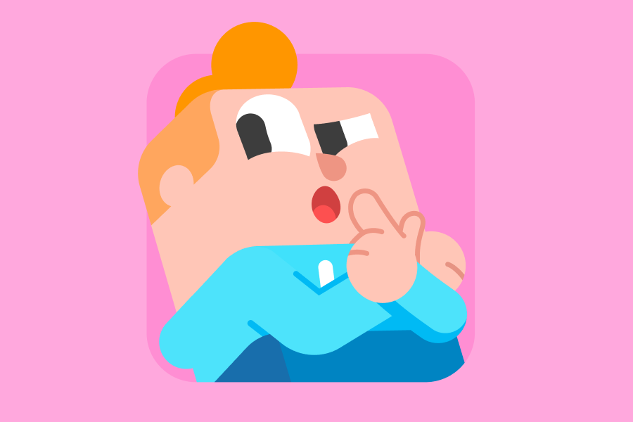 ジュニアが好奇心いっぱいの表情でこちらを見つめているイラスト