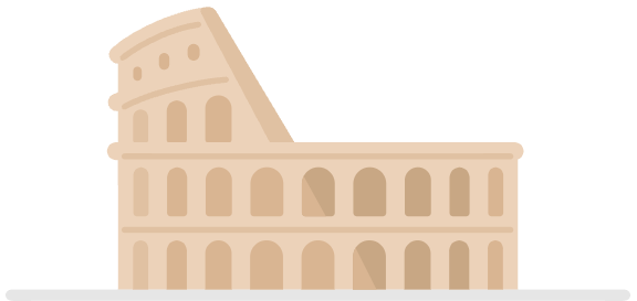 Illustration of the Colosseum in Rome.