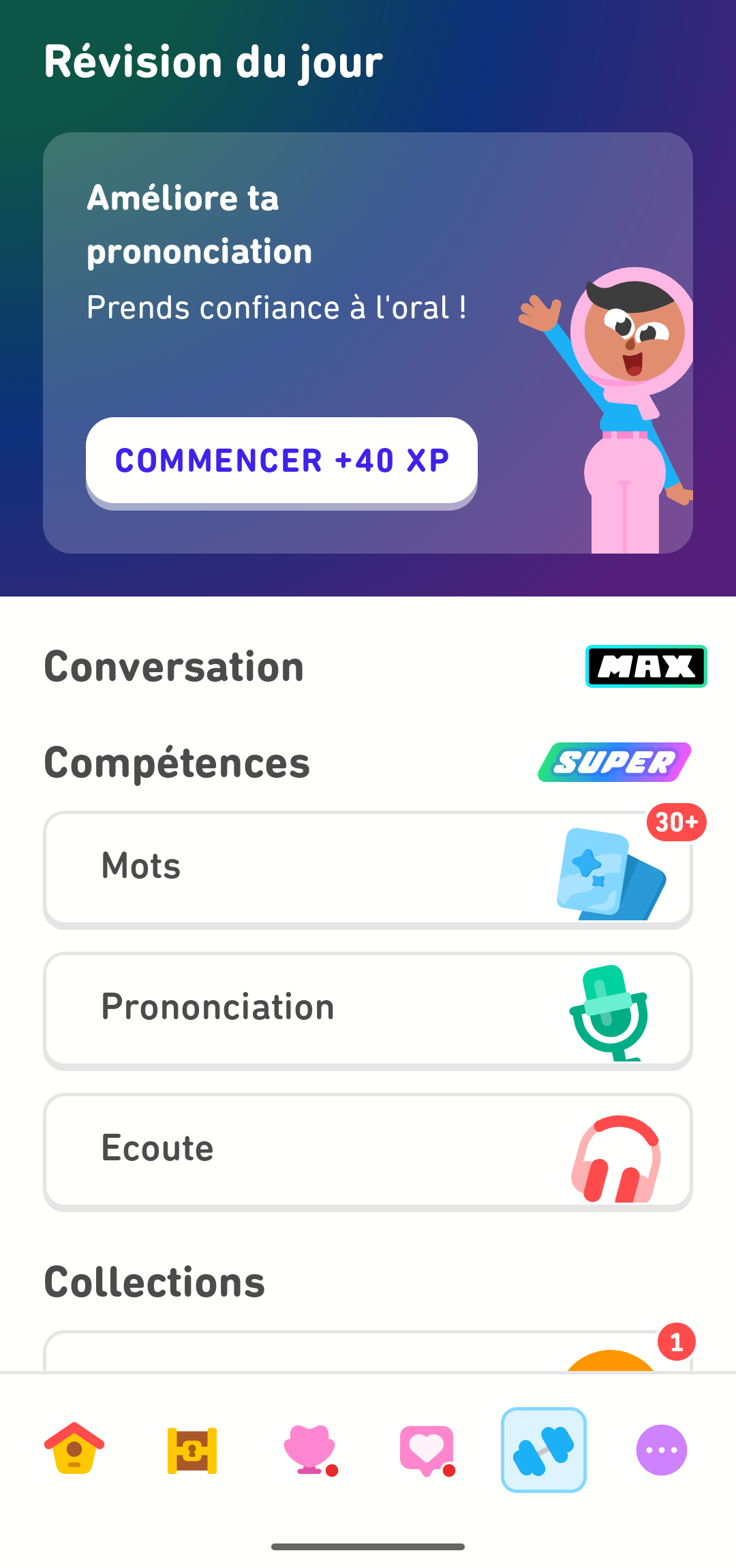 Capture d’écran montrant le Centre d’entraînement